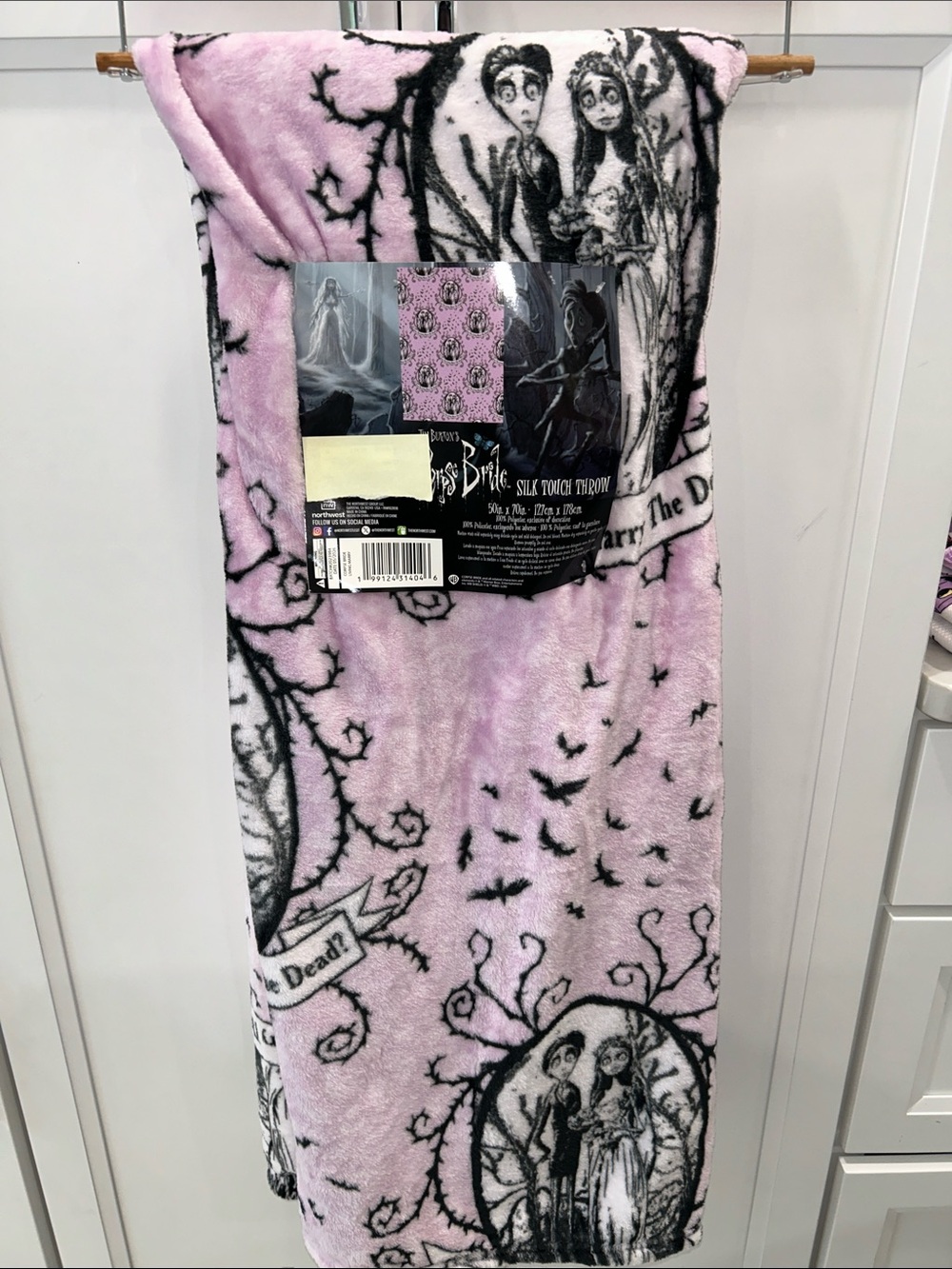 Tim Burton Corpse Bride Plush Throw Blanket 50”x70”